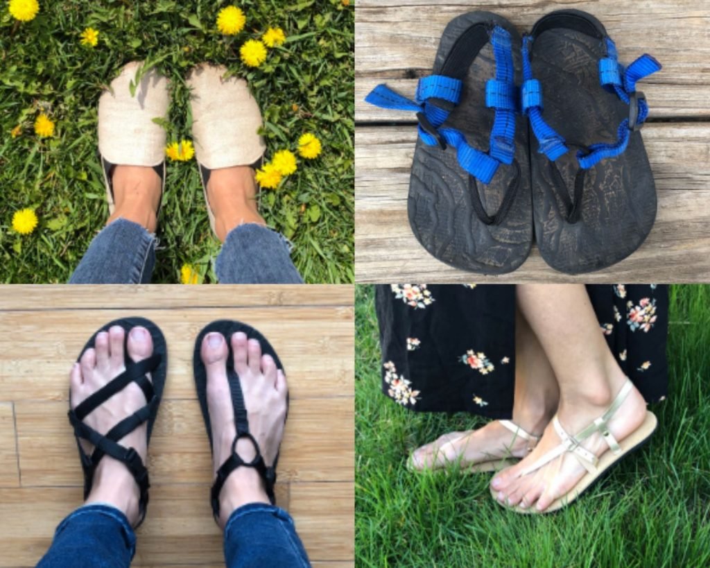 4 Unshoes Footwear shoe styles, Saffron, Terra Vida, Kid's sandals, and adult running sandals