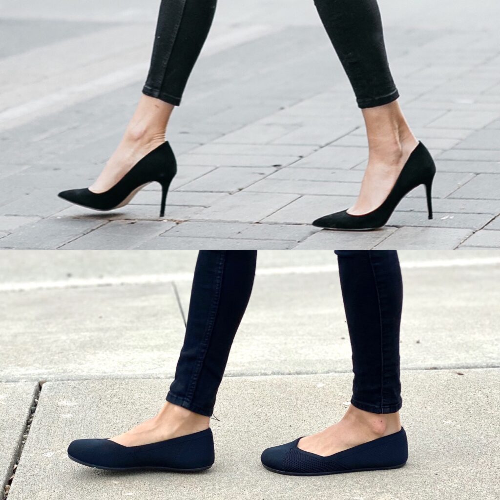 Ballet flats shop with teal bottom