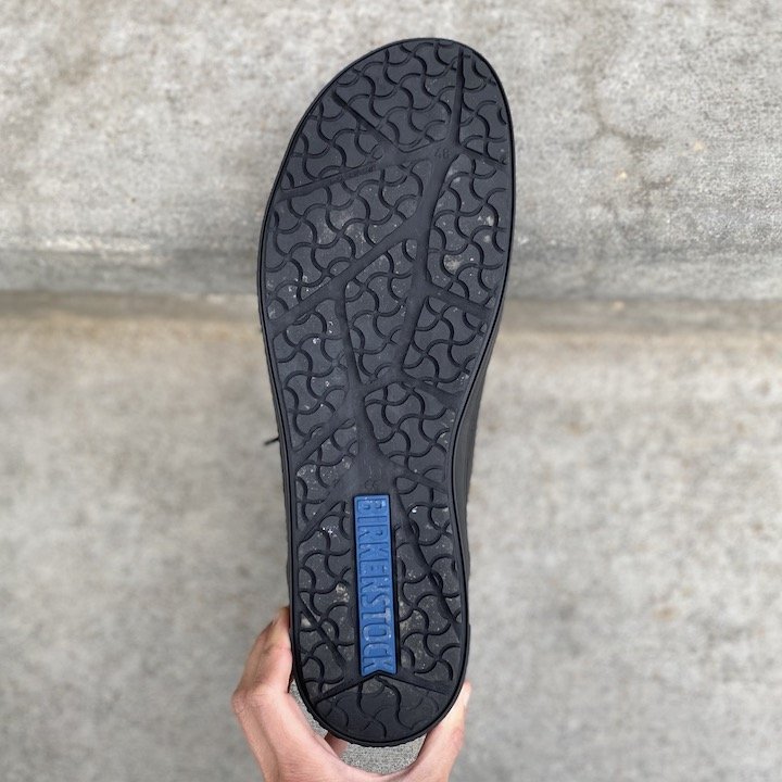 Close up of the sole on Birkenstock QS 700 zero drop work shoe