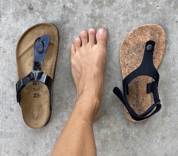 Hiking on sale in birkenstocks