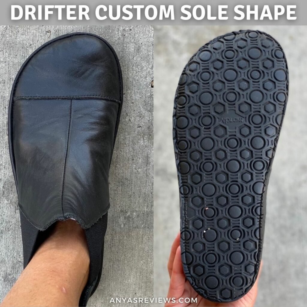 Top down and Outsole shape for custom boots from The drifter Leather