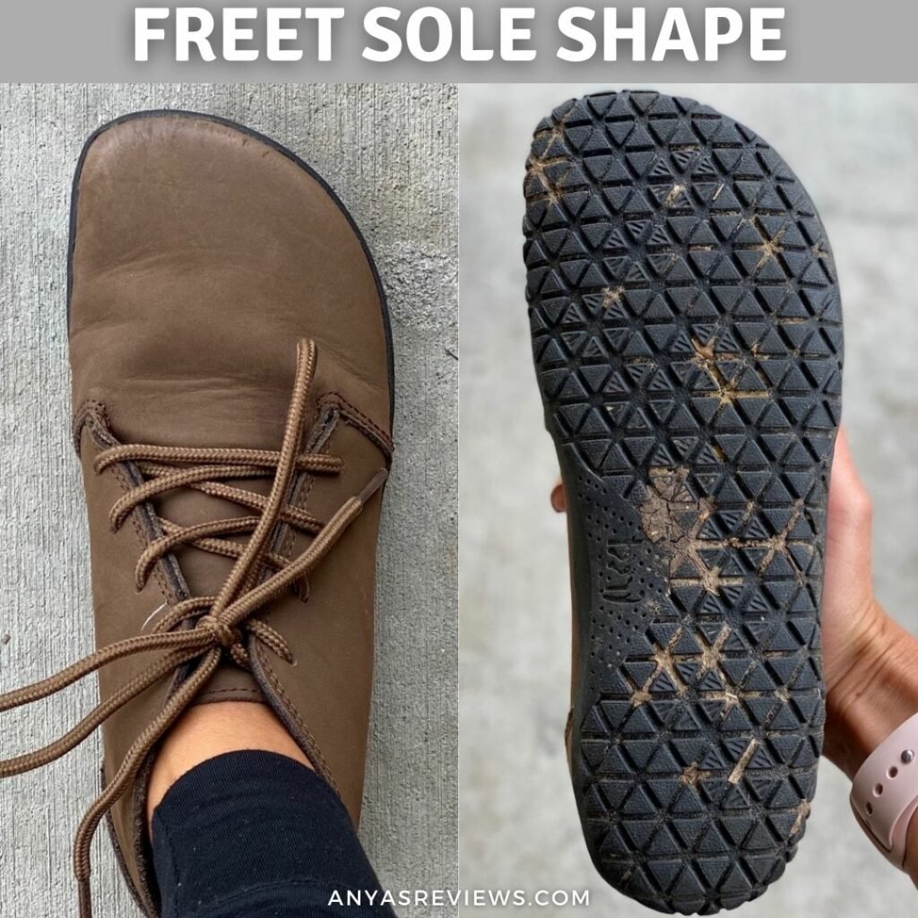 Top down and Outsole shape on Freet Barefoot shoes