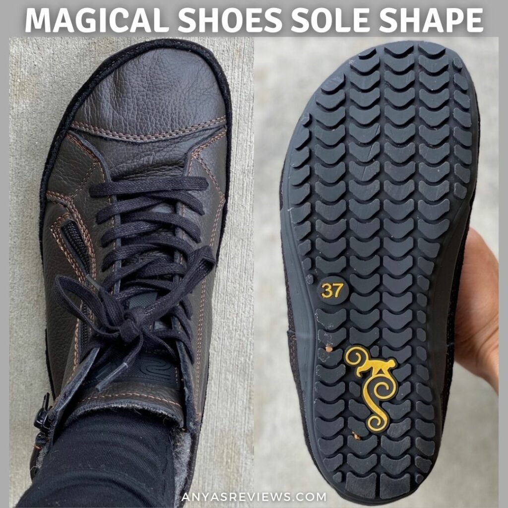 Top down and Outsole shape for Magical Shoes barefoot boots