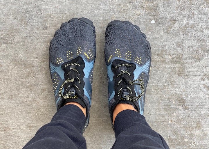 Top Down view of Saguaro cheap amazon shoes on an adult with wide feet