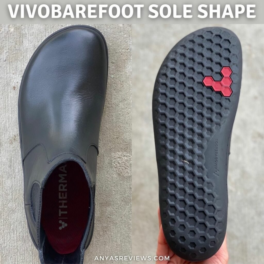 Upper and Outsole shape of Vivobarefoot Fulham barefoot chelsea boot