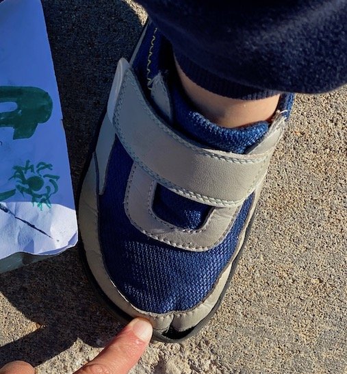 close up of the sole separating from the upper on a pair of Zuna Shoes Leap sneakers