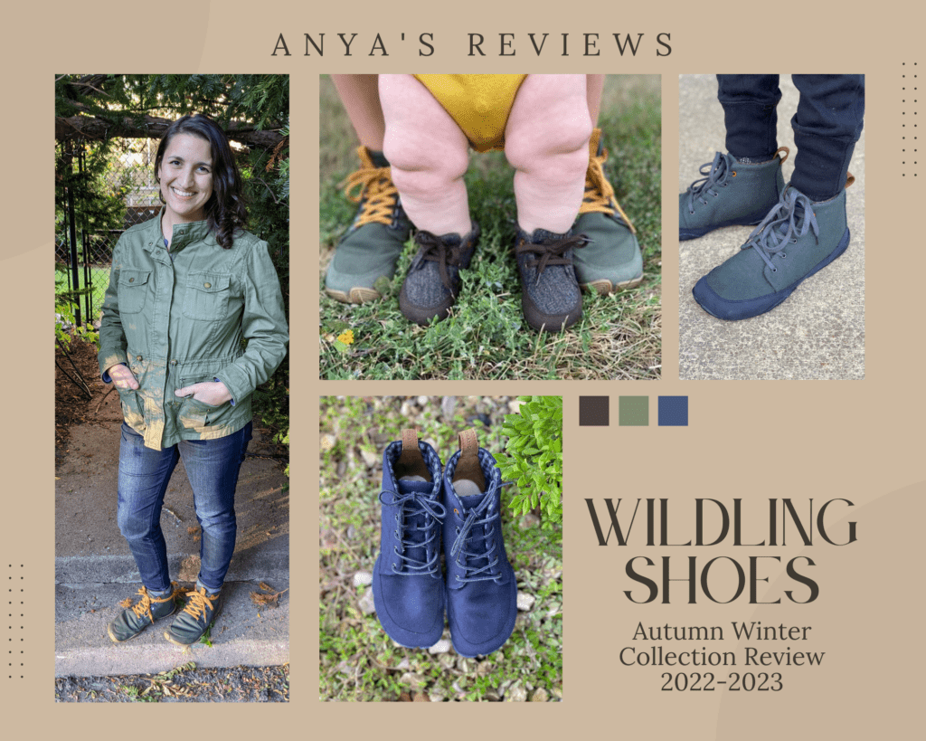 Photo Collage of several pair of Wildling Shoes Fall 2022 releases. The text reads Anya's Review's Wildling Shoes Autumn Winter 2022-2023 Review