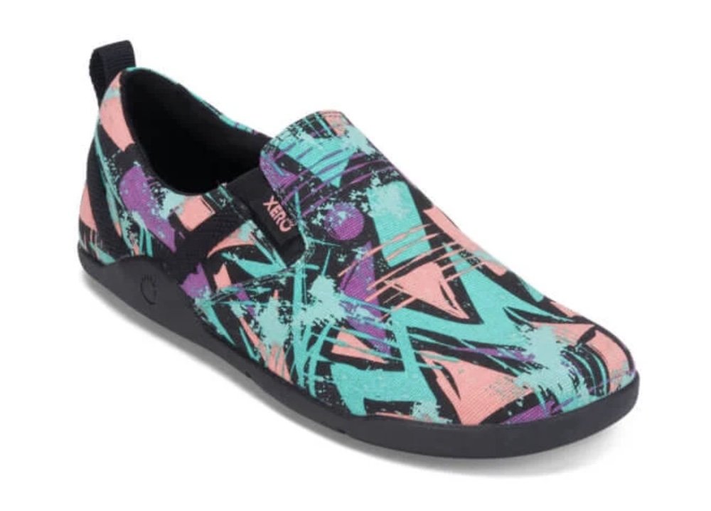 Eighties Inspired Xero Aptos graphic printed casual slip on barefoot zero drop shoe