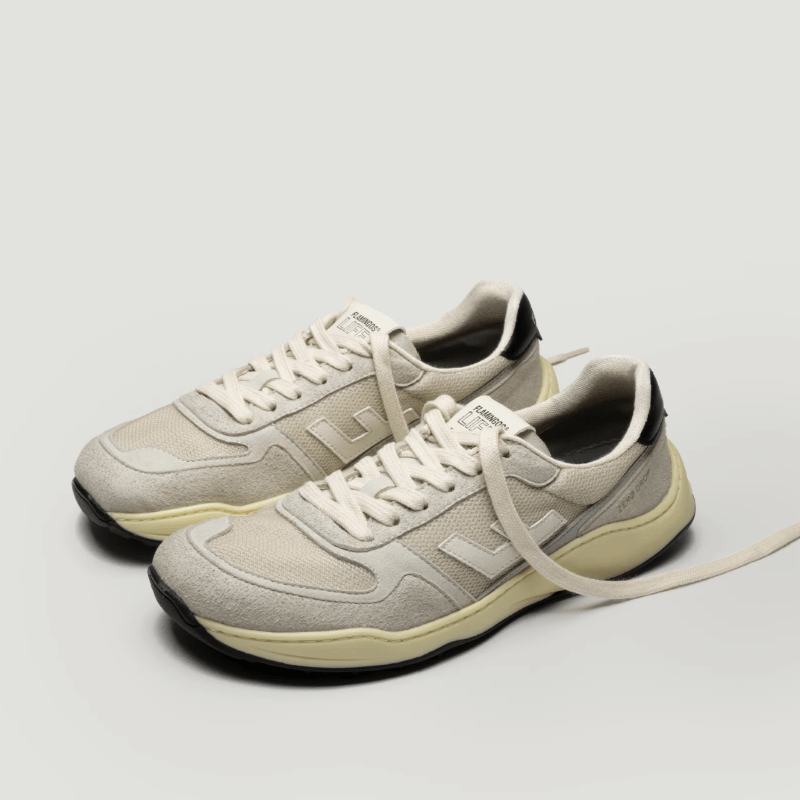 Stock photo of a pair of barefoot Flamingos Life chunky sneakers